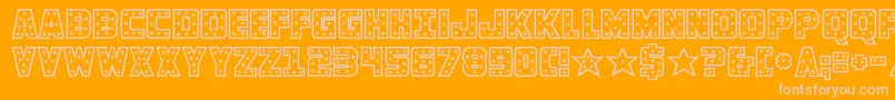 knievel Font – Pink Fonts on Orange Background