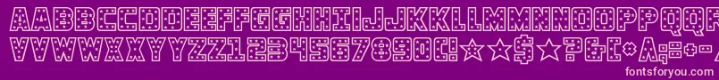 フォントknievel – 紫の背景にピンクのフォント