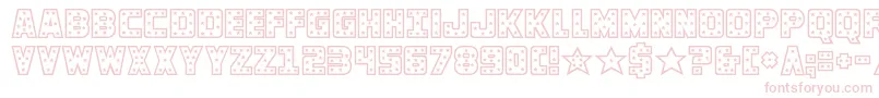 knievel-fontti – vaaleanpunaiset fontit valkoisella taustalla