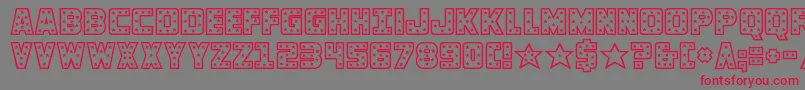 フォントknievel – 赤い文字の灰色の背景
