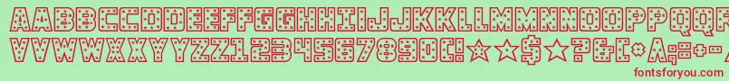 knievel Font – Red Fonts on Green Background