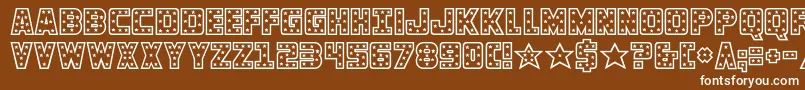 フォントknievel – 茶色の背景に白い文字