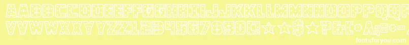 knievel-fontti – valkoiset fontit keltaisella taustalla