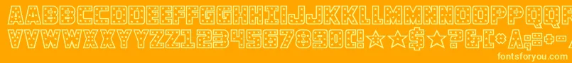 フォントknievel – オレンジの背景に黄色の文字