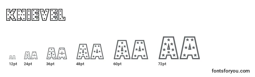 Размеры шрифта Knievel