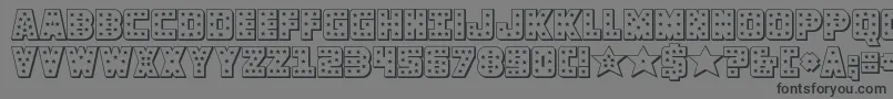 knievel3d-Schriftart – Schwarze Schriften auf grauem Hintergrund