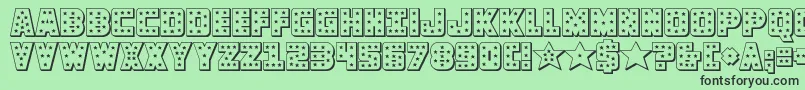 knievel3d Font – Black Fonts on Green Background