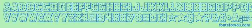 knievel3d Font – Blue Fonts on Green Background
