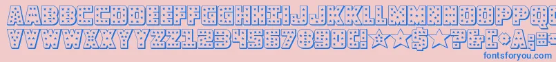 knievel3d Font – Blue Fonts on Pink Background