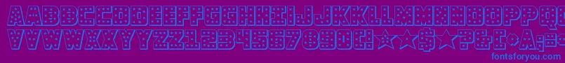 knievel3d Font – Blue Fonts on Purple Background