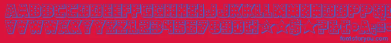 knievel3d Font – Blue Fonts on Red Background