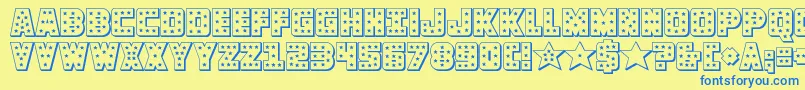 knievel3d Font – Blue Fonts on Yellow Background