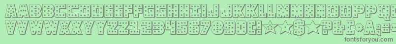 knievel3d Font – Gray Fonts on Green Background