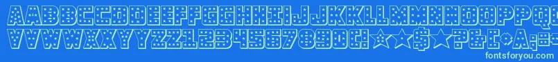 knievel3d Font – Green Fonts on Blue Background