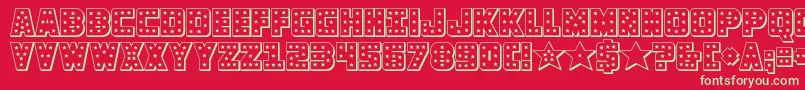 knievel3d Font – Green Fonts on Red Background