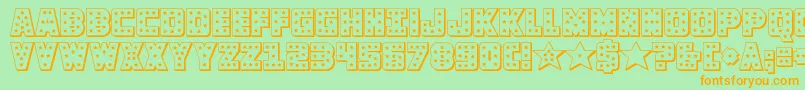 knievel3d Font – Orange Fonts on Green Background