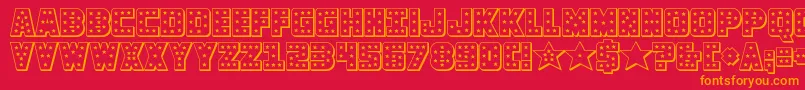 knievel3d Font – Orange Fonts on Red Background