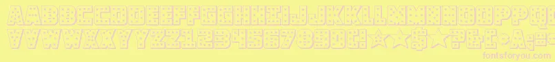 knievel3d Font – Pink Fonts on Yellow Background