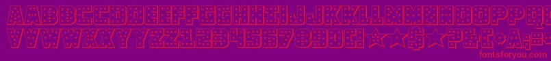 knievel3d Font – Red Fonts on Purple Background