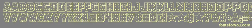 knievel3d Font – Yellow Fonts on Gray Background