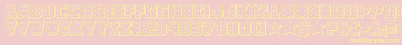 knievel3d Font – Yellow Fonts on Pink Background
