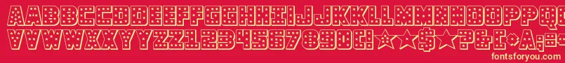 knievel3d Font – Yellow Fonts on Red Background