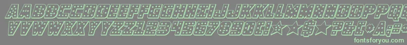 Weitere Informationen zur knievel3dital-Schriftart knievel3dital-Schriftart – Grüne Schriften auf grauem Hintergrund