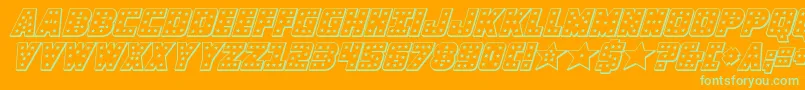 knievel3dital Font – Green Fonts on Orange Background