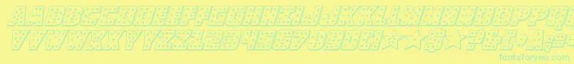knievel3dital Font – Green Fonts on Yellow Background