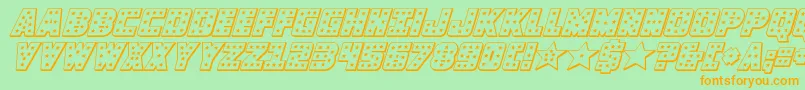 knievel3dital Font – Orange Fonts on Green Background