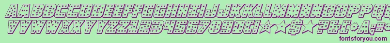 knievel3dital-Schriftart – Violette Schriften auf grünem Hintergrund