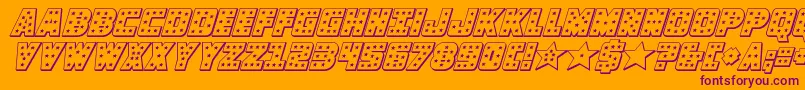 knievel3dital Font – Purple Fonts on Orange Background
