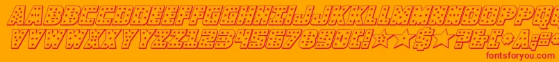 knievel3dital Font – Red Fonts on Orange Background