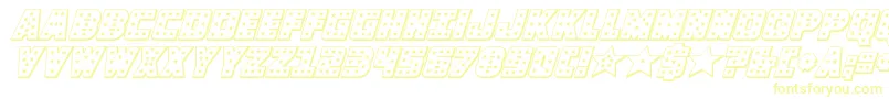knievel3dital Font – Yellow Fonts on White Background