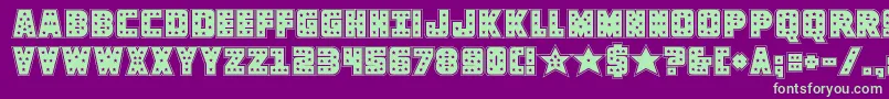 knievelacad Font – Green Fonts on Purple Background