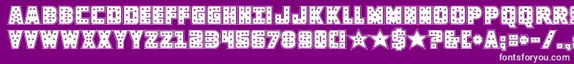 knievelacad Font – White Fonts on Purple Background