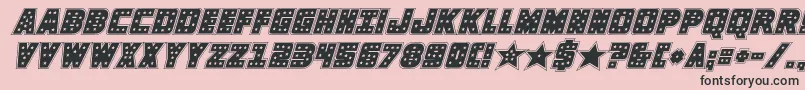 フォントknievelacadital – ピンクの背景に黒い文字