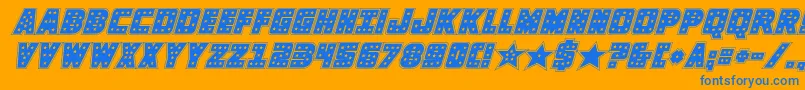 knievelacadital Font – Blue Fonts on Orange Background