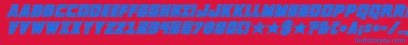 knievelacadital Font – Blue Fonts on Red Background