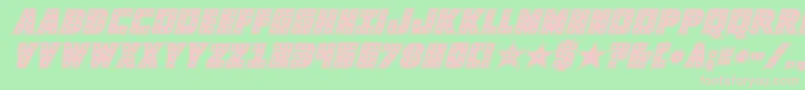 knievelacadital-Schriftart – Rosa Schriften auf grünem Hintergrund