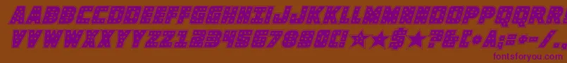 knievelacadital Font – Purple Fonts on Brown Background