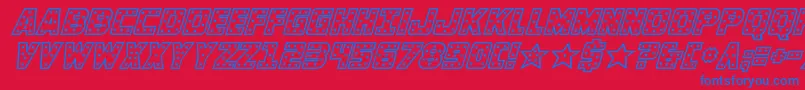 knievelital Font – Blue Fonts on Red Background