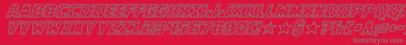 knievelital Font – Gray Fonts on Red Background