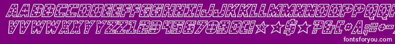 knievelital Font – White Fonts on Purple Background