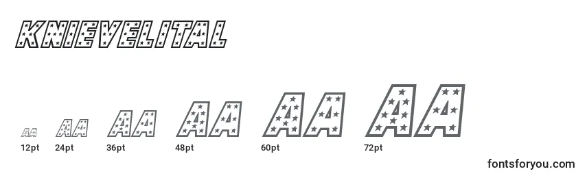 Knievelital Font Sizes