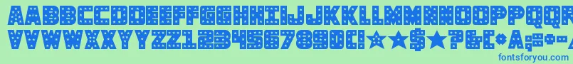 knievelsolid Font – Blue Fonts on Green Background