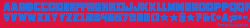 knievelsolid Font – Blue Fonts on Red Background