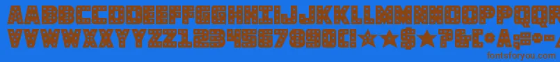 knievelsolid Font – Brown Fonts on Blue Background