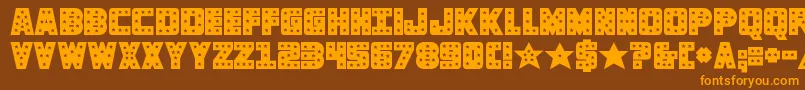 knievelsolid Font – Orange Fonts on Brown Background