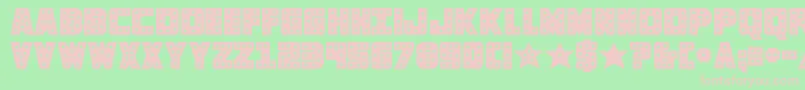 knievelsolid-Schriftart – Rosa Schriften auf grünem Hintergrund
